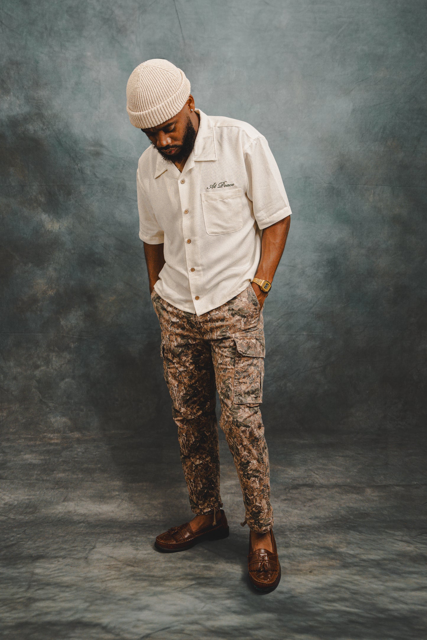 "Unscripted" Cropped Camp Shirt