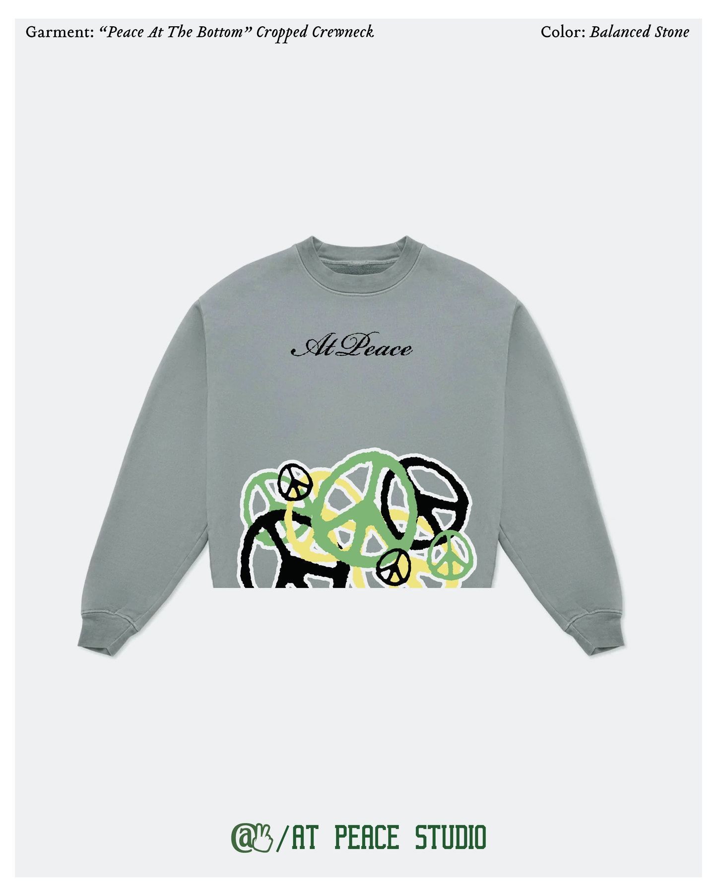 “Peace At The Bottom” Cropped Crewneck